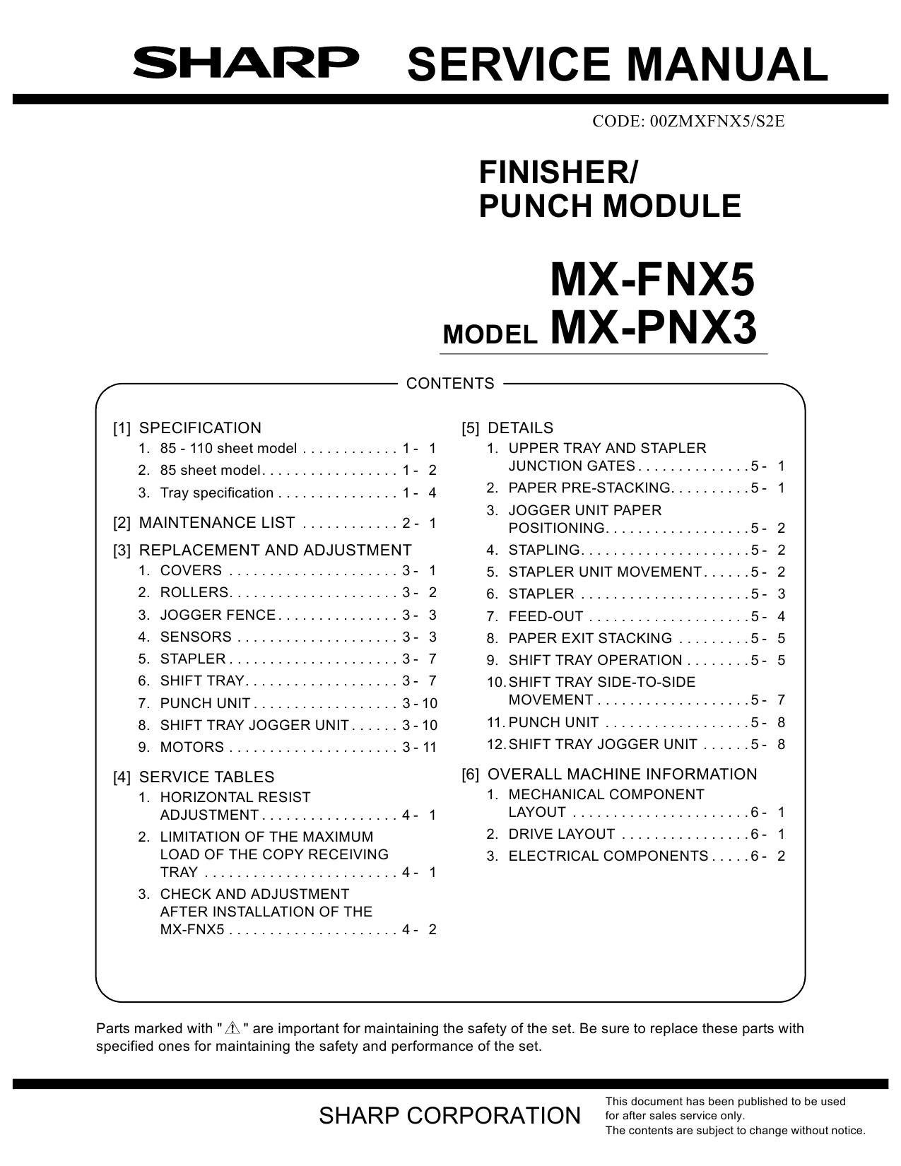 SHARP MX FNX5 PNX3 Service Manual-1